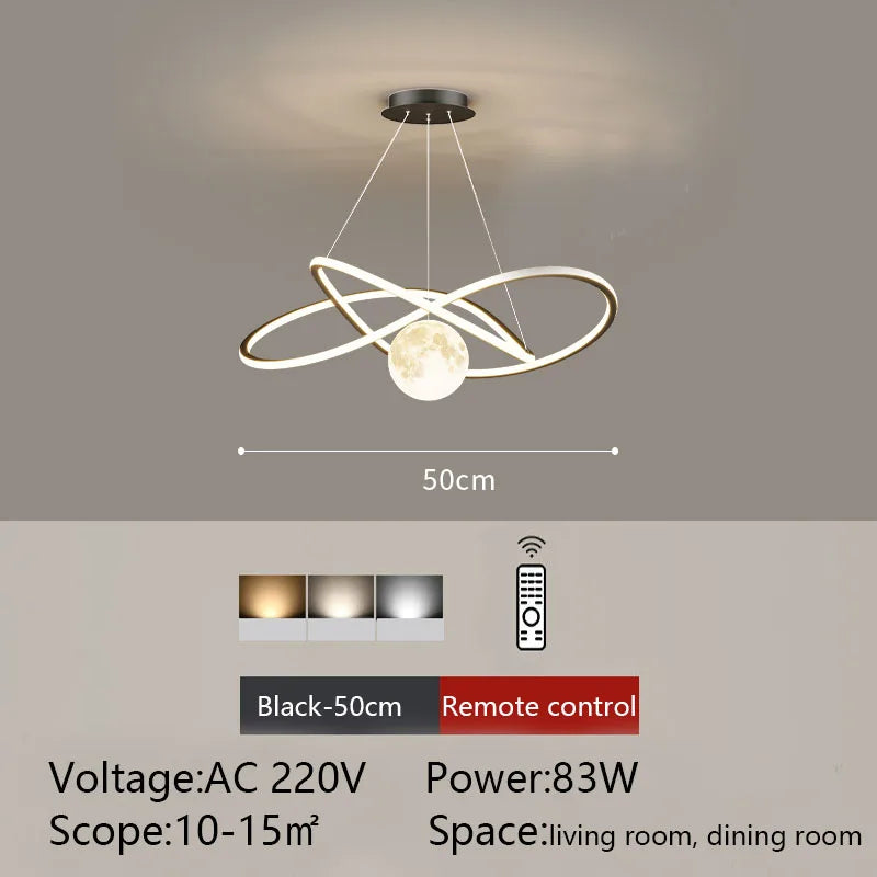 Plafonnier LED suspendu au Design rond