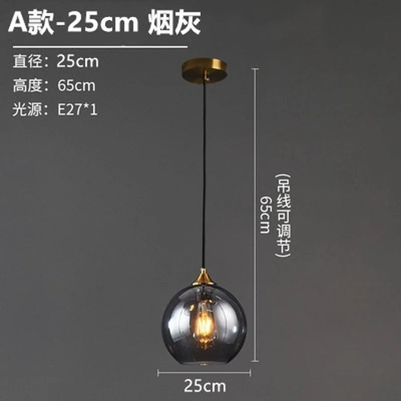 lustre nordique en verre fumé suspension simple luxe