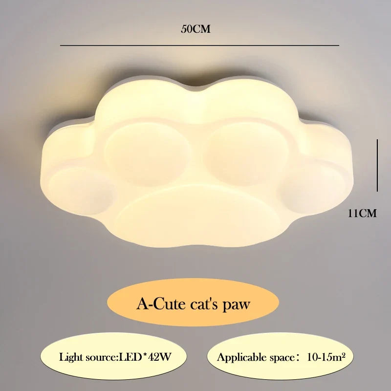 plafonnier mignon en forme de griffes de chat pour enfants