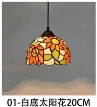 lustre en verre style tiffany rétro pour intérieur méditerranéen