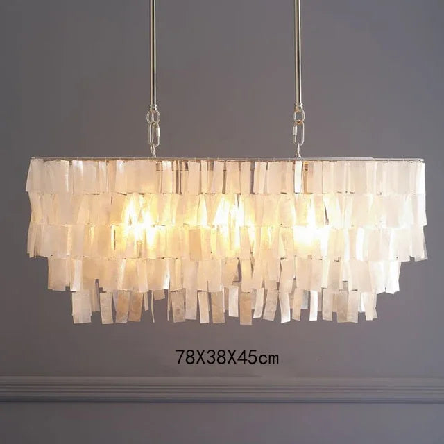 lustre rétro en coquillage pour décoration intérieure élégante