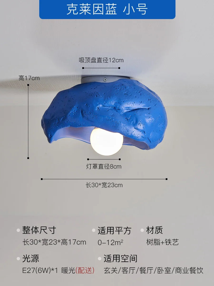 plafonnier led silencieux en résine style japonais wabi-sabi pour décoration