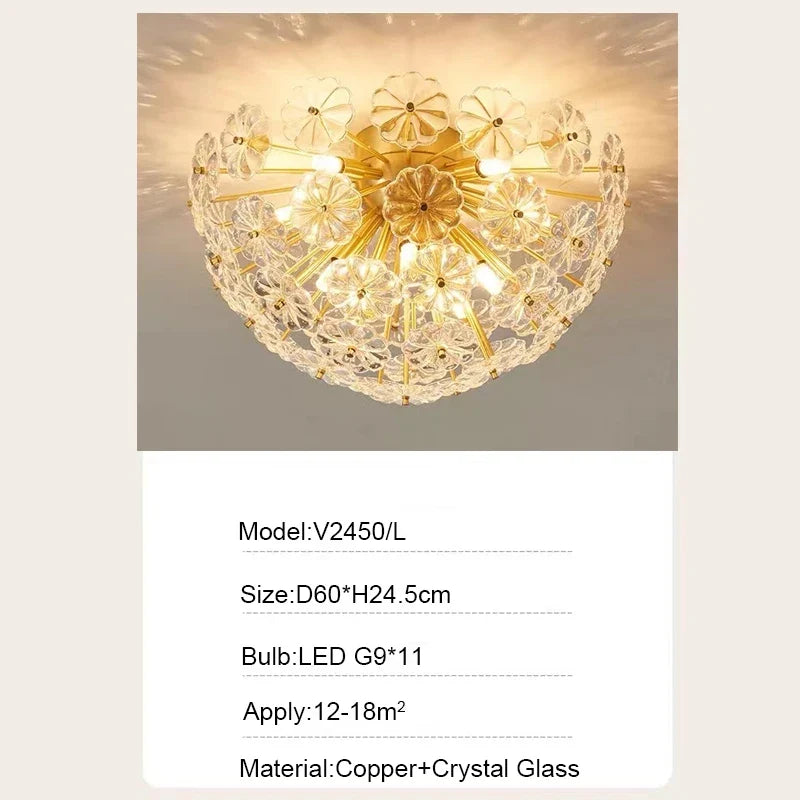 plafonnier en verre cristal luxe design nordique pour intérieur moderne