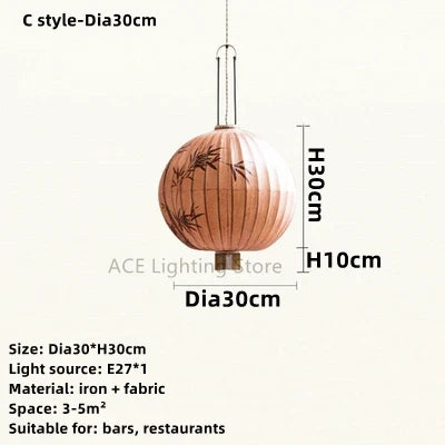 Nouvelle lampe lanterne en tissu chinois pour Restaurant salon rétro hôtel chez l'habitant balcon motif dessiné à la main lustre ampoule gratuite