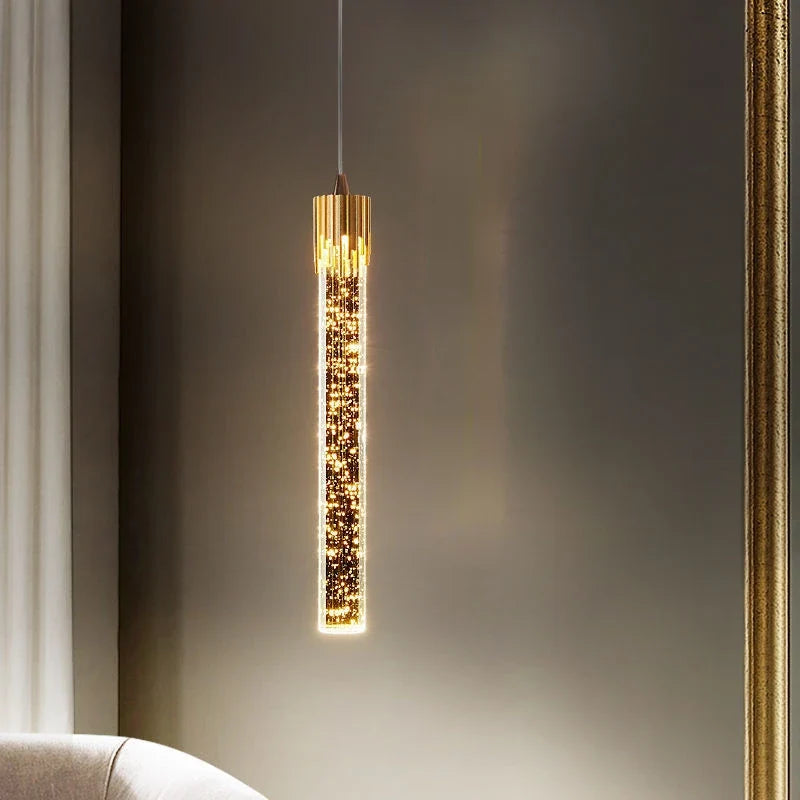 Luminaires suspendus modernes barre de LED en cristal lampes de chevet suspendues salon chambre éclairage intérieur créatif décor à la maison barre