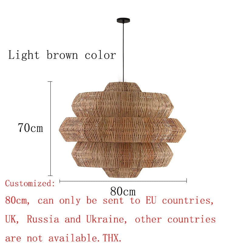 Lampes bohème créatives en rotin