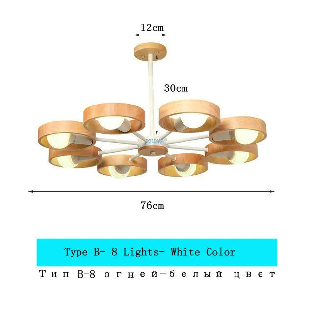 lustre scandinave minimaliste rotation 360 degrés luminaires suspendus bois créatifs