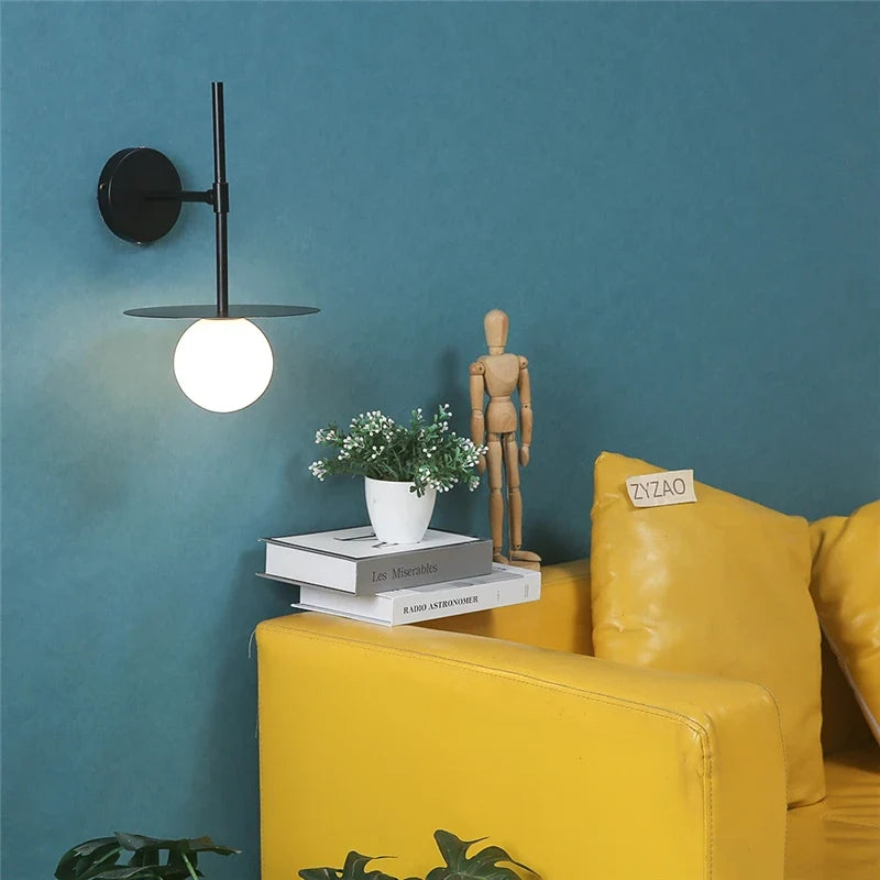 applique murale circulaires en fer et verre led personnalisables