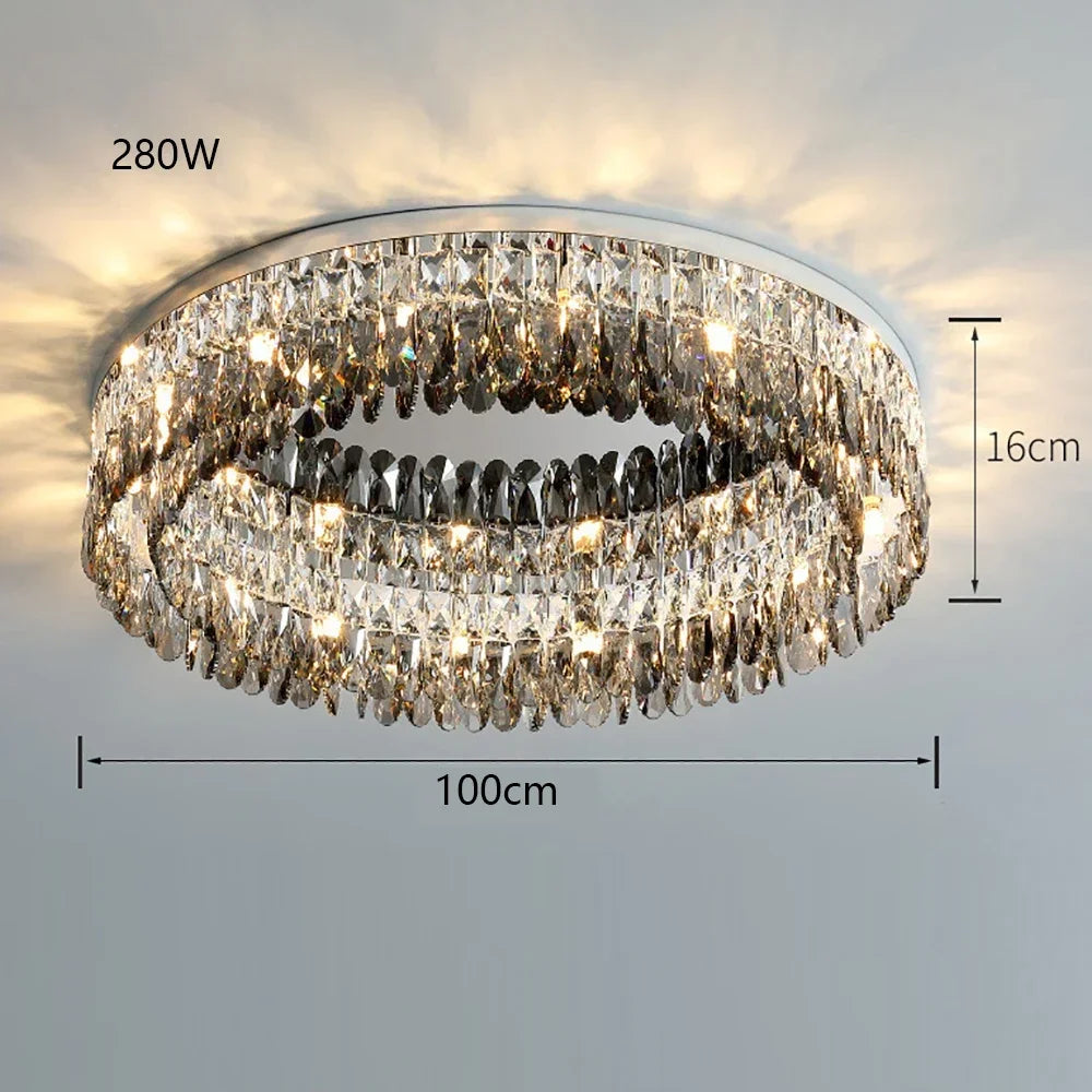 lustre moderne en cristal led design élégant pour décoration intérieure