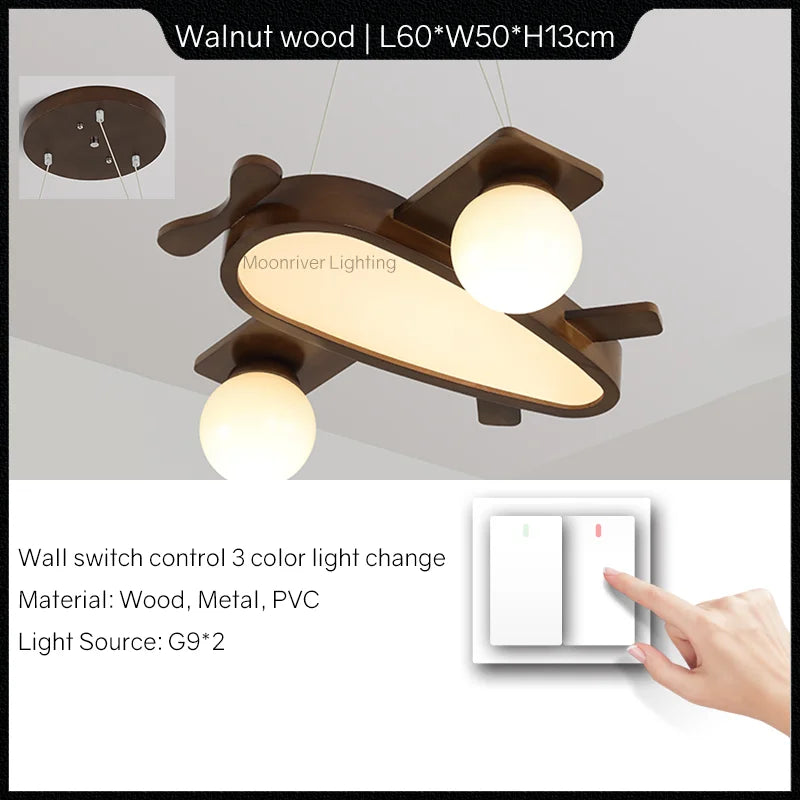 lustre en bois pour chambre d'enfant suspension décorative