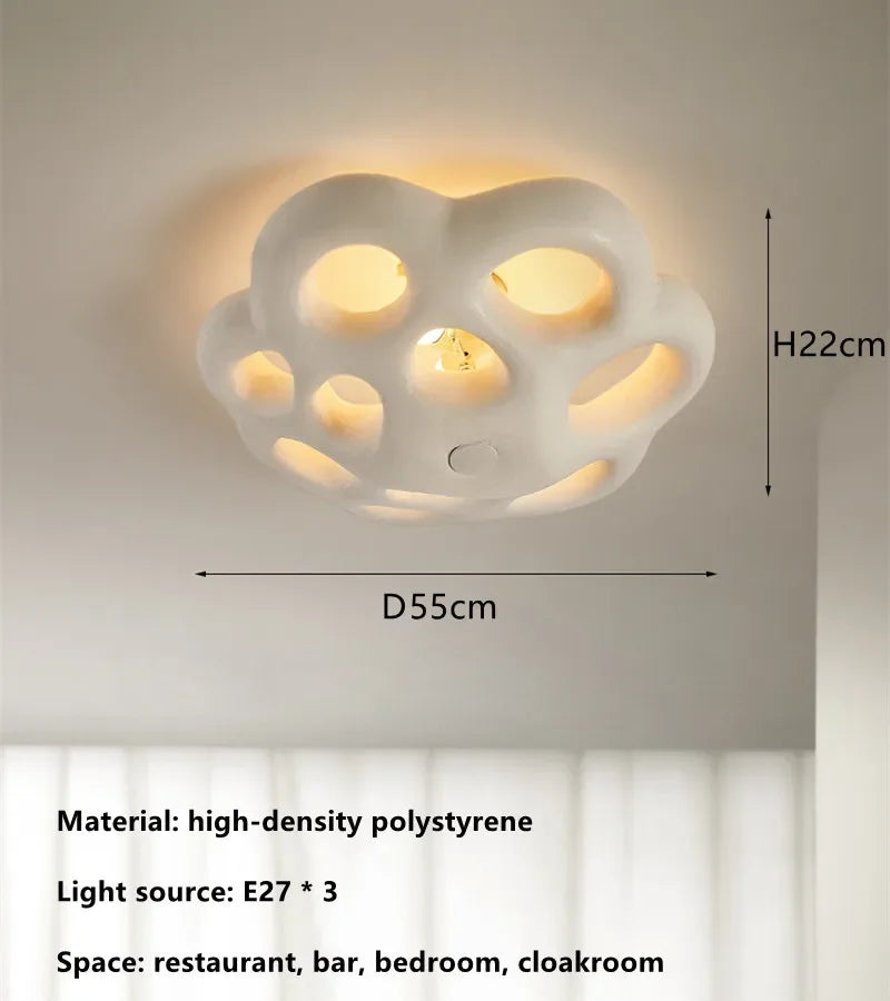 Nordic Minimalist Petal Wabi-Sabi LED Bedroom Ceiling Lamps Chandelier Living Dining Study Room Home Decor Ceiling Light Fixture