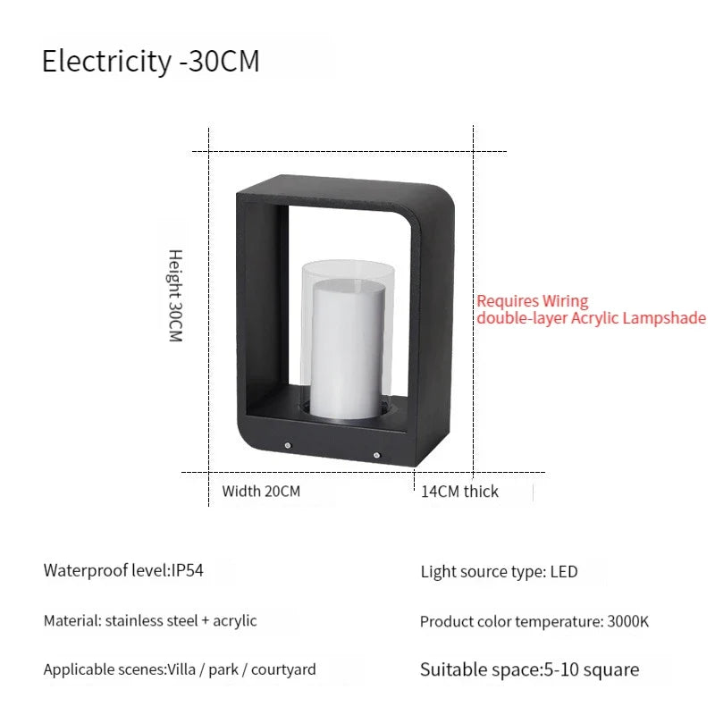 Lampe de jardin moderne solaire LED clôture lumière IP54 extérieur étanche ambiance éclairage pelouse lumières Villa cour décor lampadaires