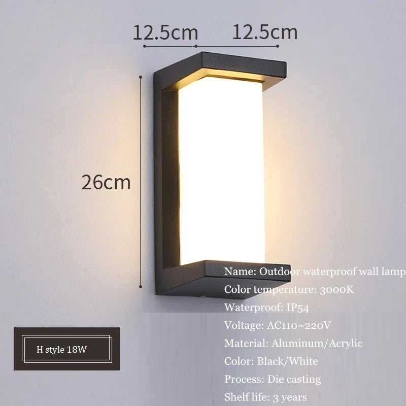 applique murale led étanche en aluminium pour jardin