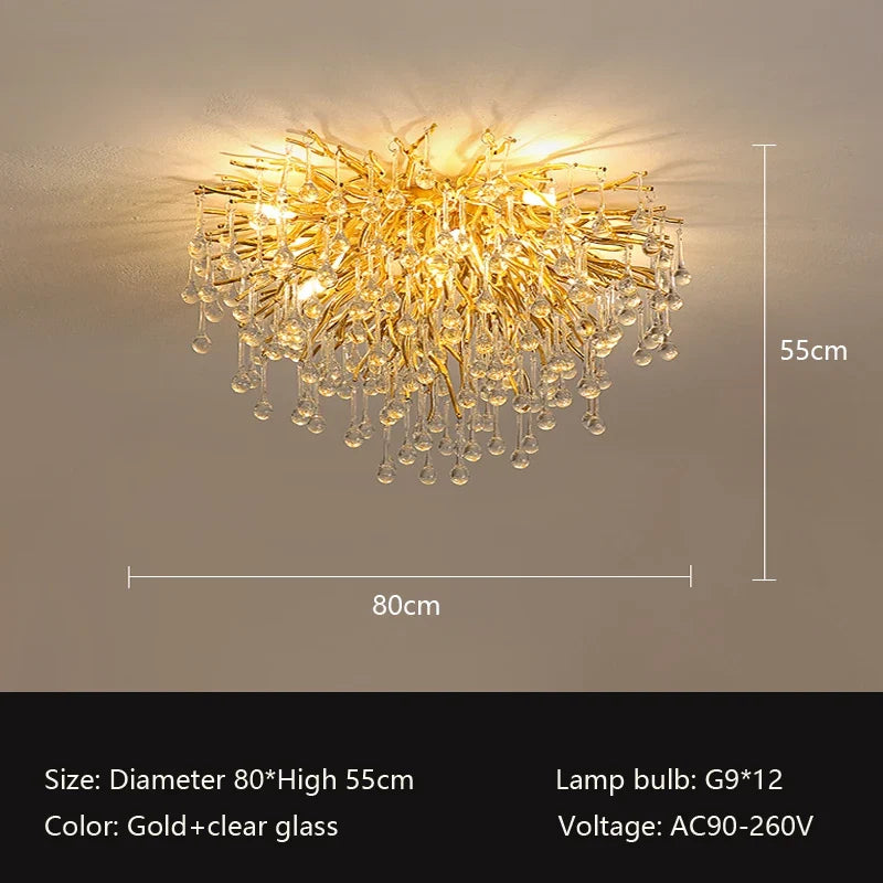 lustre nordique à led en cristal pour un éclairage élégant