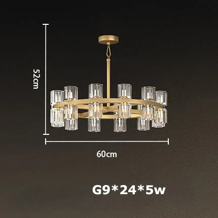 suspension classique en cristal noir et or design élégant