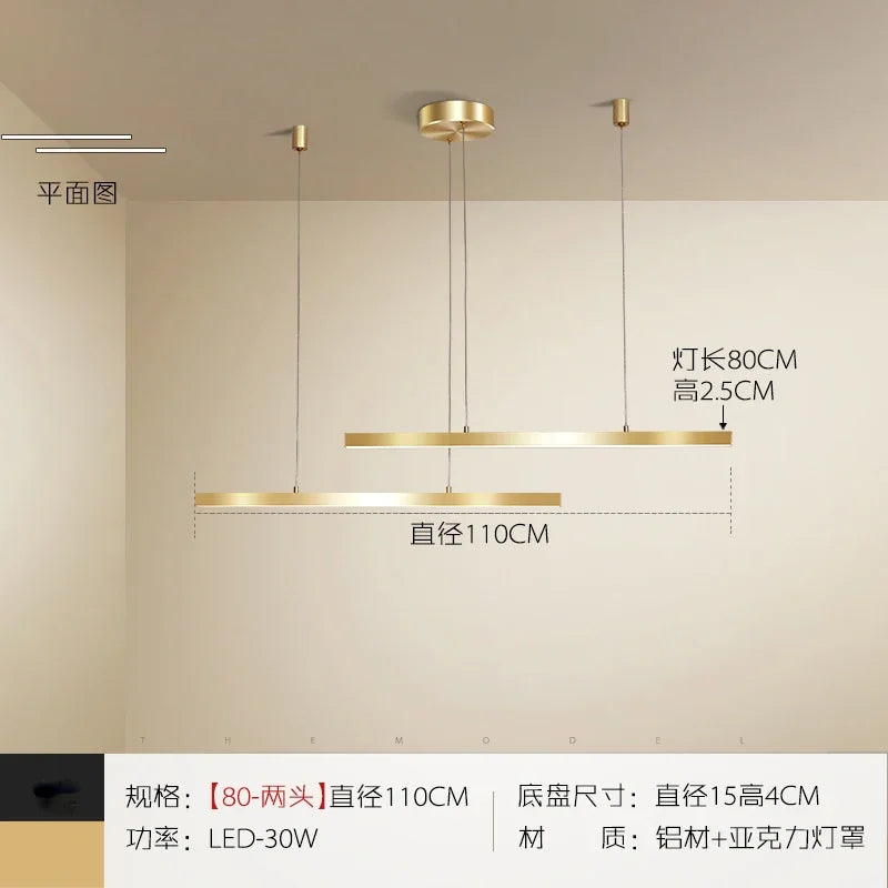 suspension en cuivre avec bande dorée pour décoration intérieure