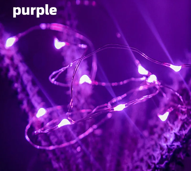 guirlande lumineuse led usb en cuivre argent pour décorations de fête
