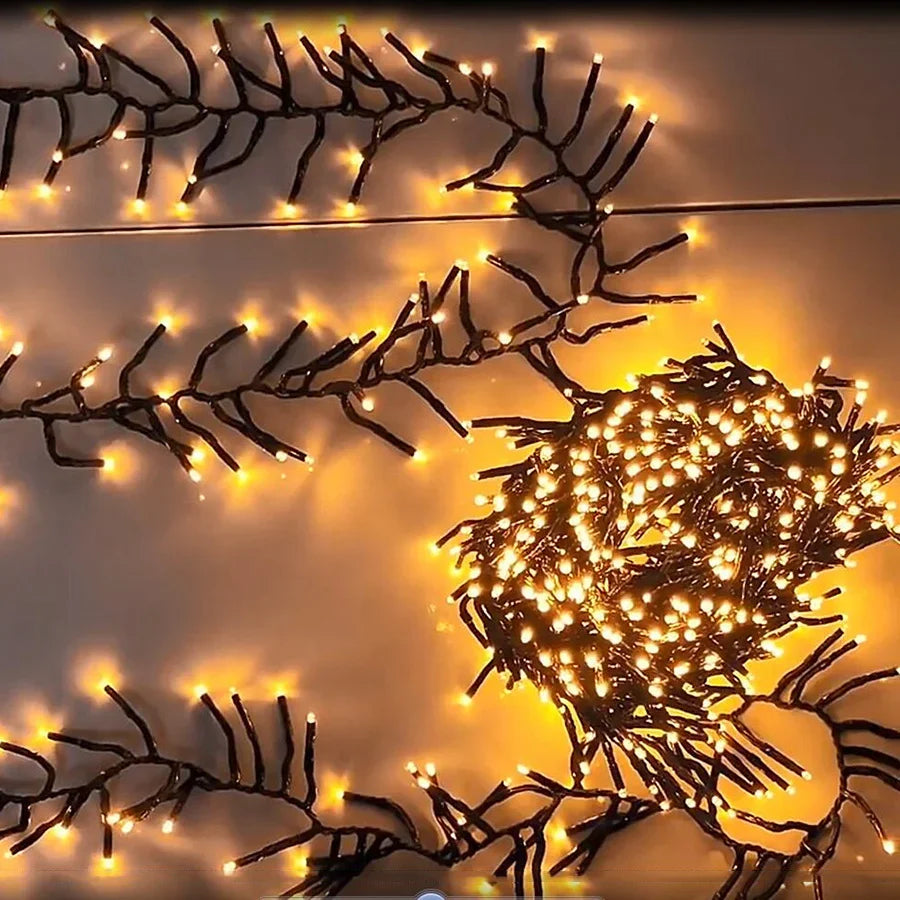 guirlande lumineuse de noël 2000 led étanche pour extérieur 8 modes