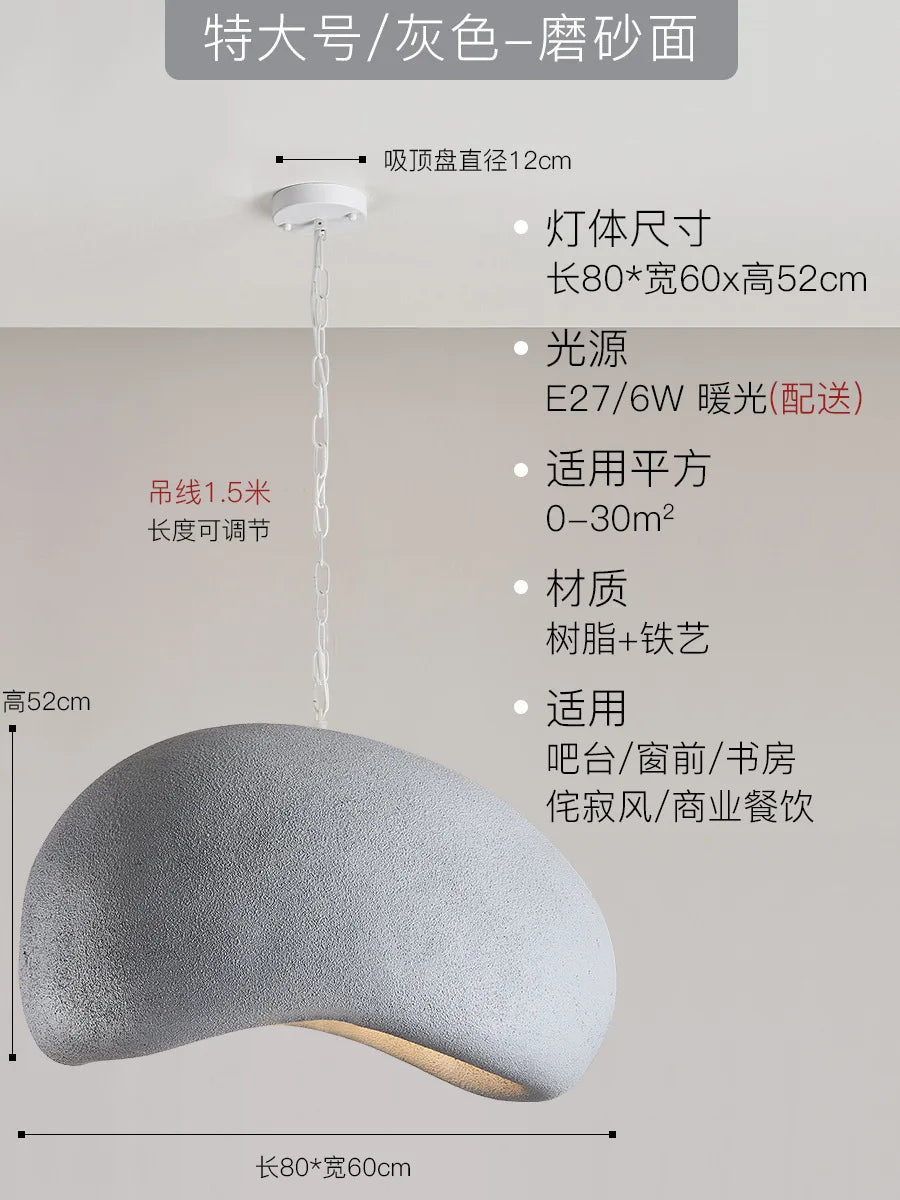 suspension led wabi-sabi nordique en résine pour café loft