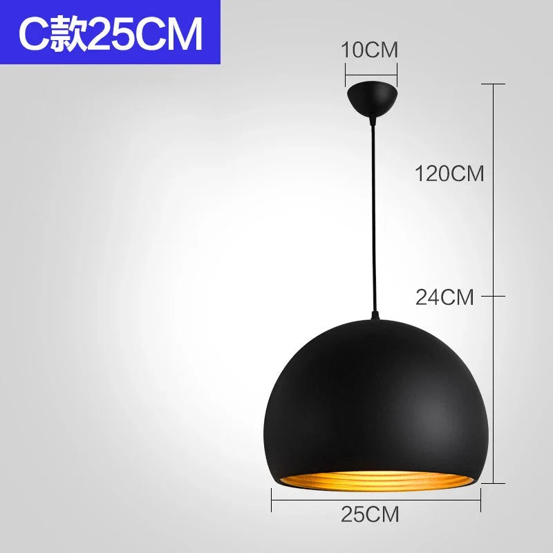 lustre industriel rétro led en fer nordique suspension éclairage