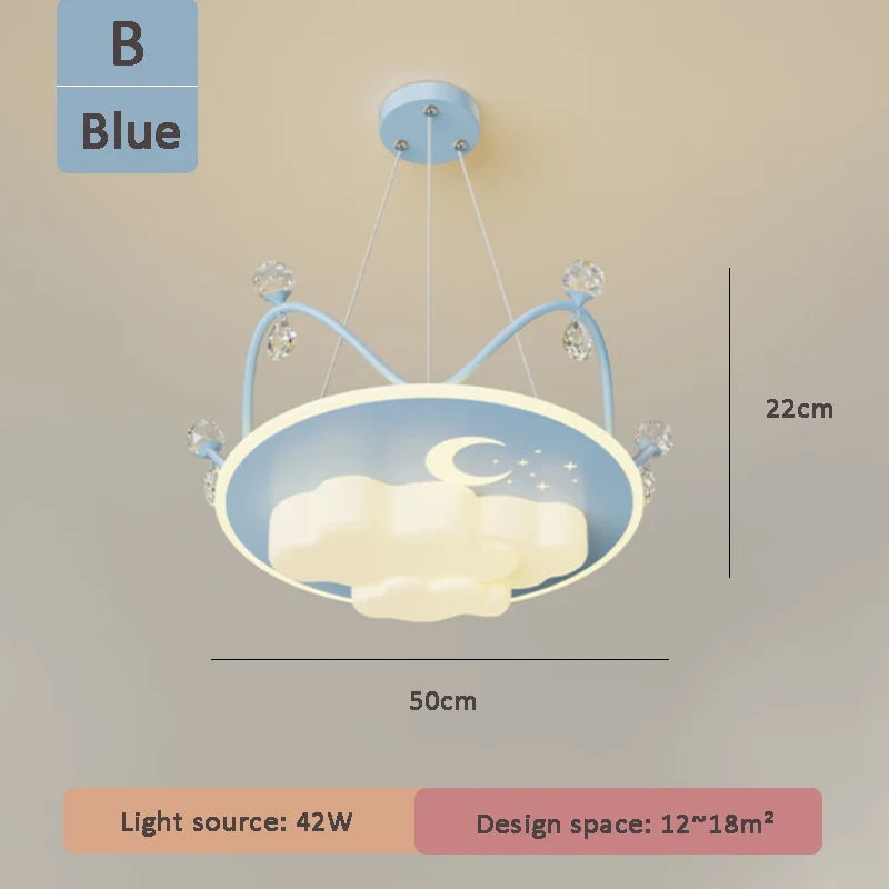 lustre nuage cristal romantique pour chambre d'enfant décoratif