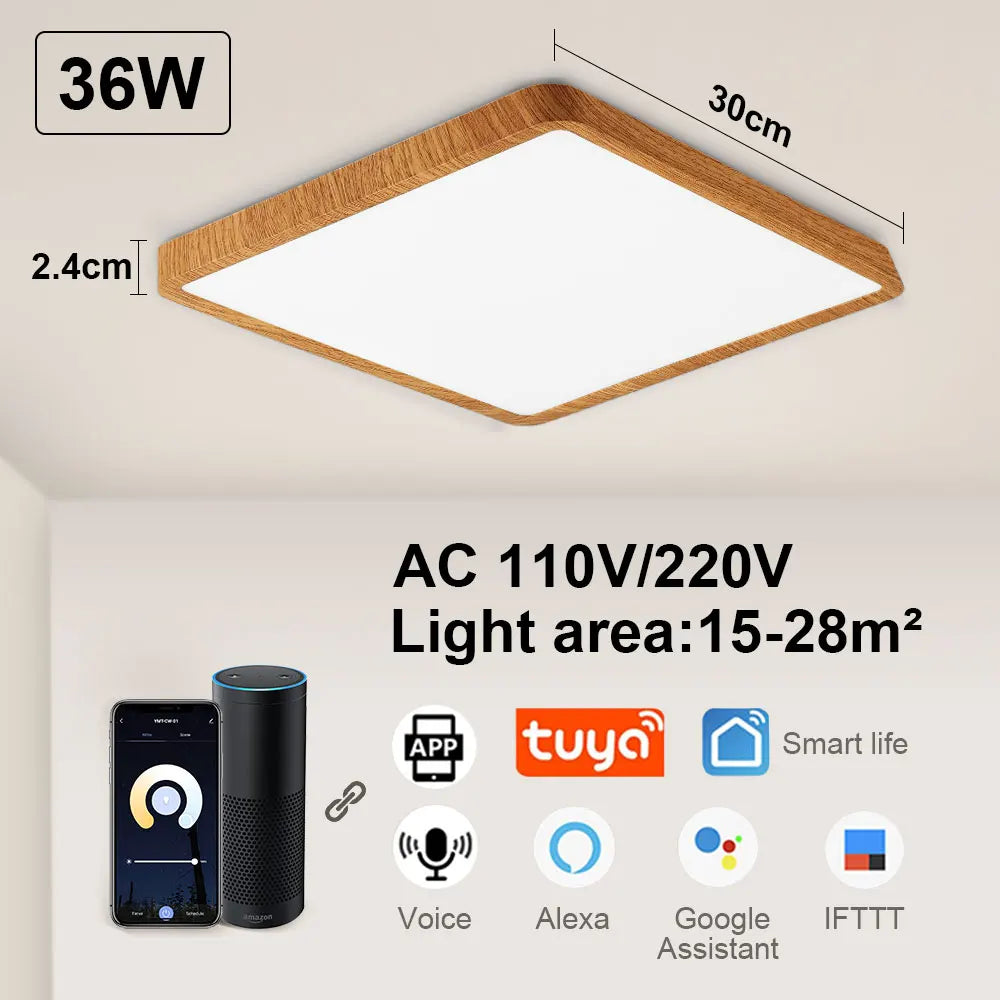 Tuya Smart LED plafonnier App commande vocale Alexa Google télécommande plafonniers carrés salon chambre éclairage