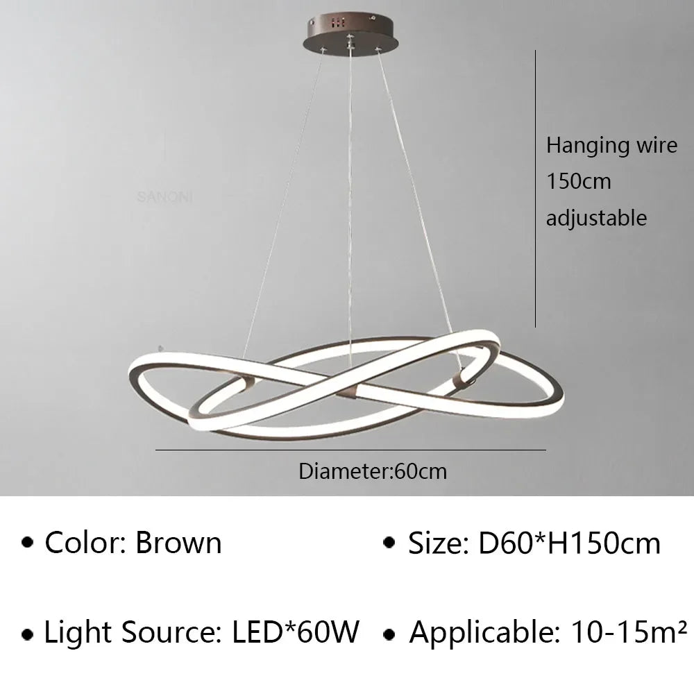 suspension moderne à led pour décoration intérieure élégante