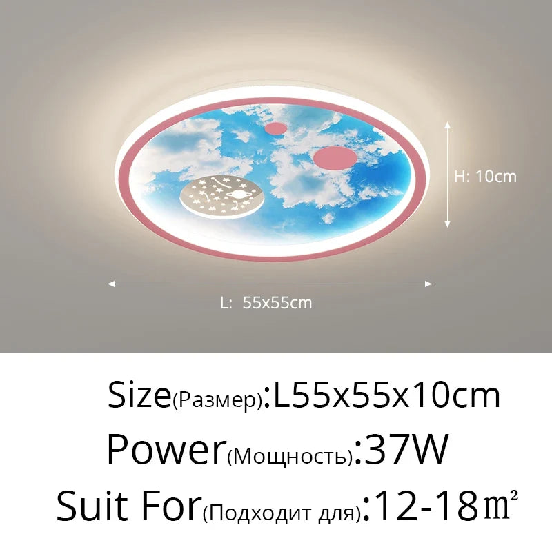 lustre nordique lumineux pour enfants style dessin animé