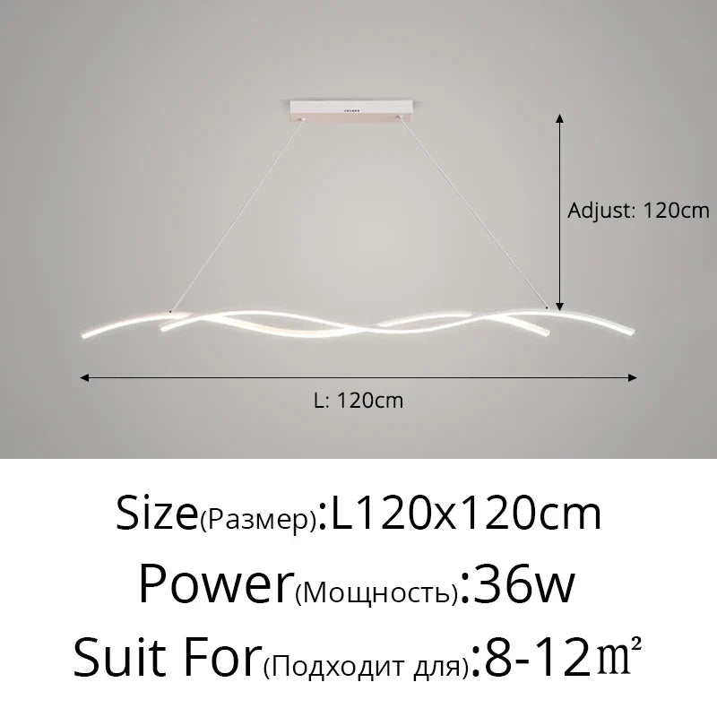 Modern minimalist dining room LED chandelier, living room, study room, bedroom, bar, interior decoration lighting chandelier