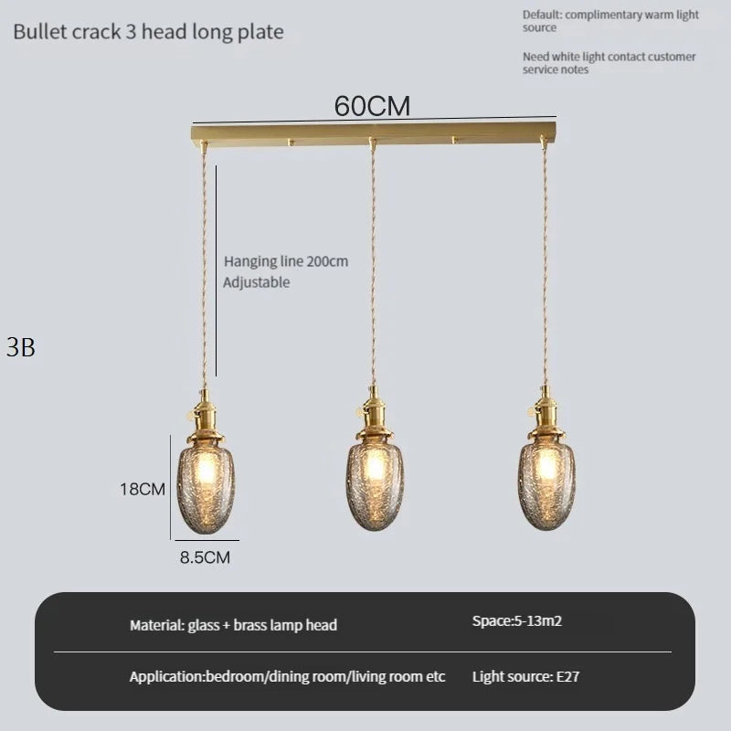 lustre vintage edison avec ombre en verre cristal pour bar loft
