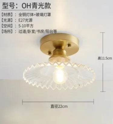 plafonnier led nordique vintage en verre pour intérieur moderne