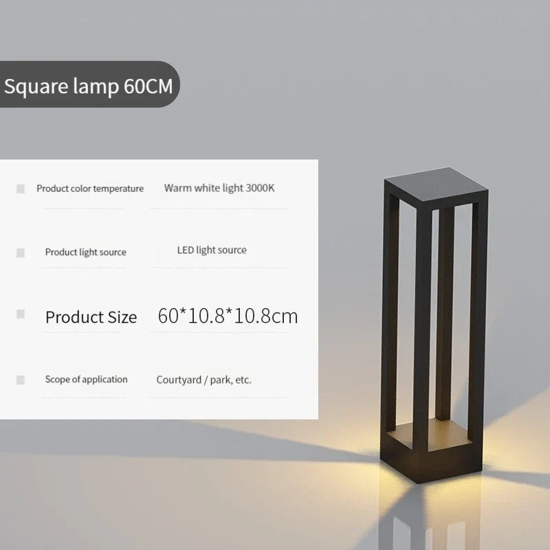 lampe de jardin moderne étanche en aluminium pour extérieur