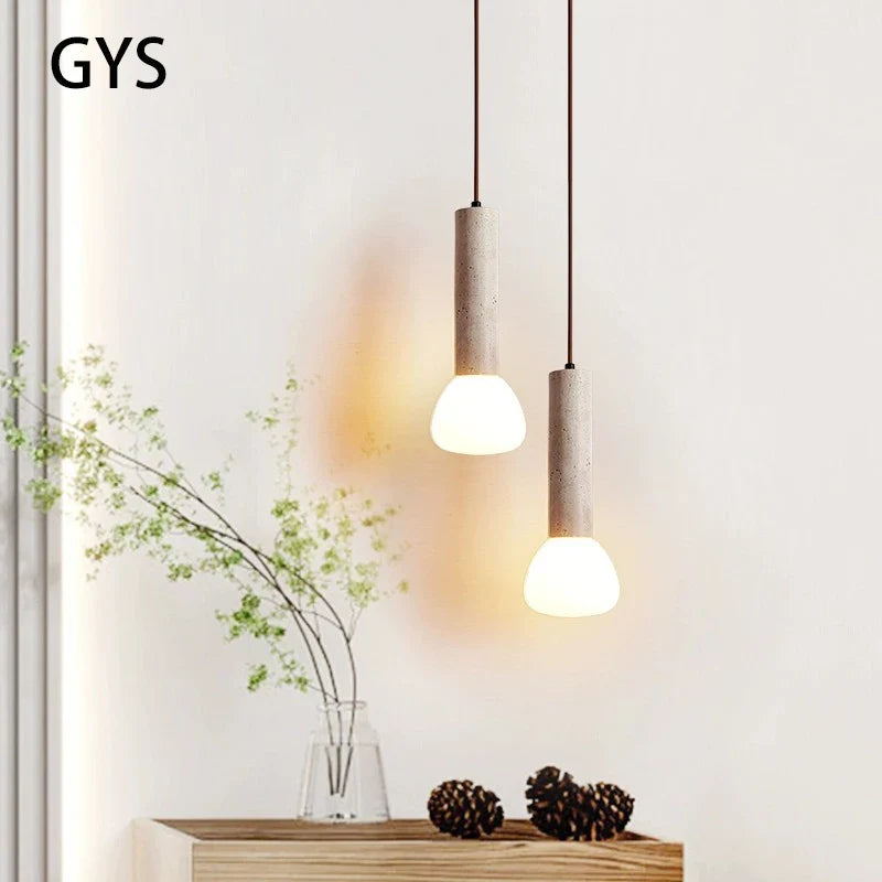 Suspension Style crème salon TV fond mur Led nordique chambre Table de chevet longue ligne petite