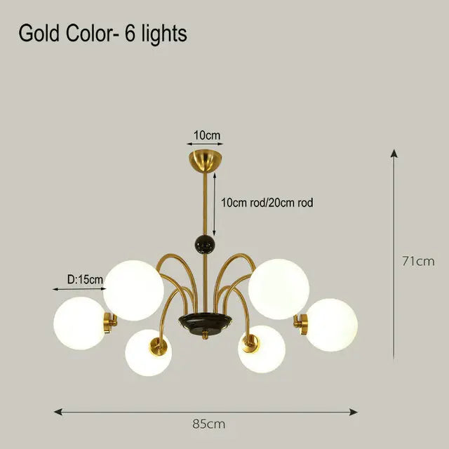 lustre nordique américain en verre led suspendu décoratif