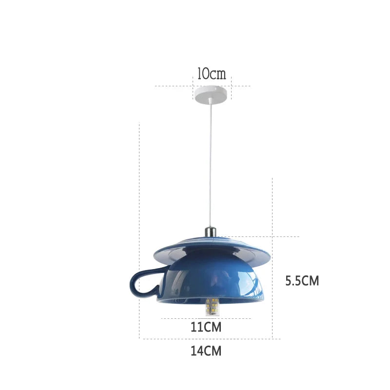 suspension en céramique design art thé éclairage led g4