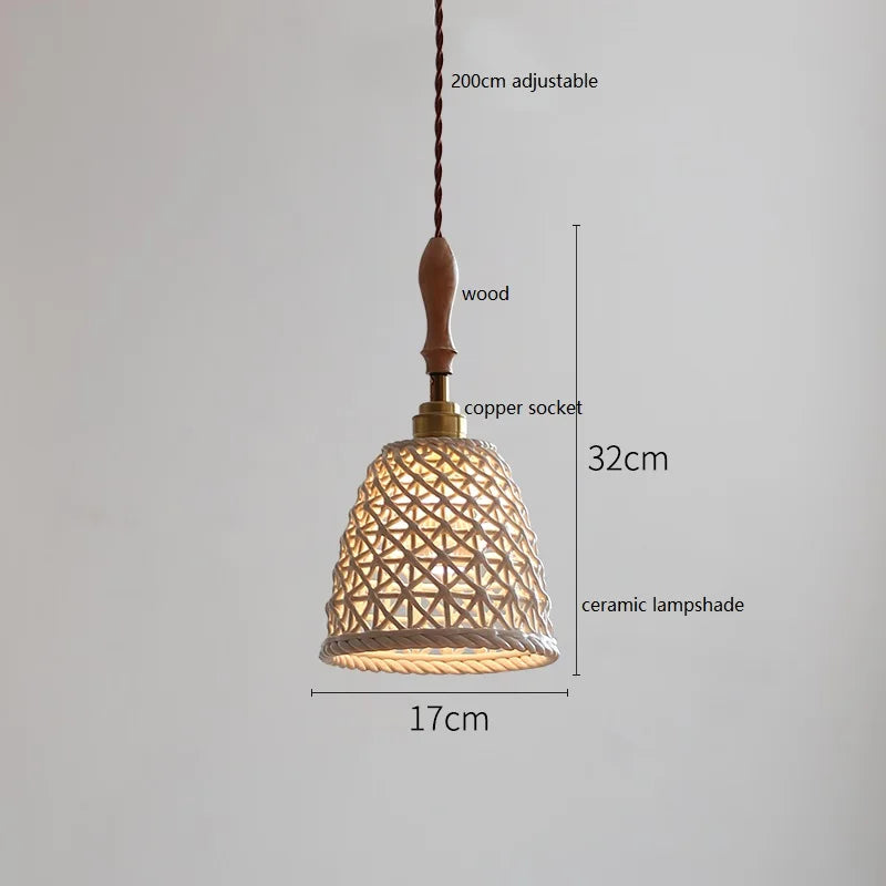 suspension LED en céramique conique design