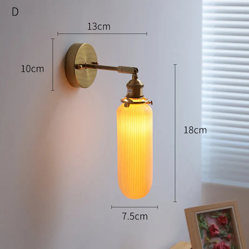 Applique LED nordique japonaise cuivre blanc