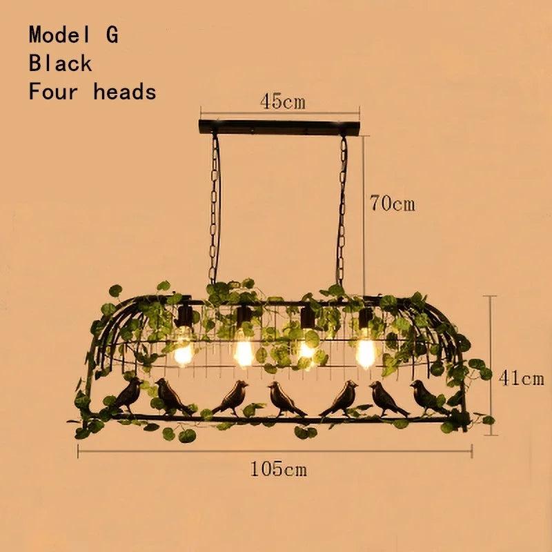 lustre industriel rétro pour plantes en pot créatif