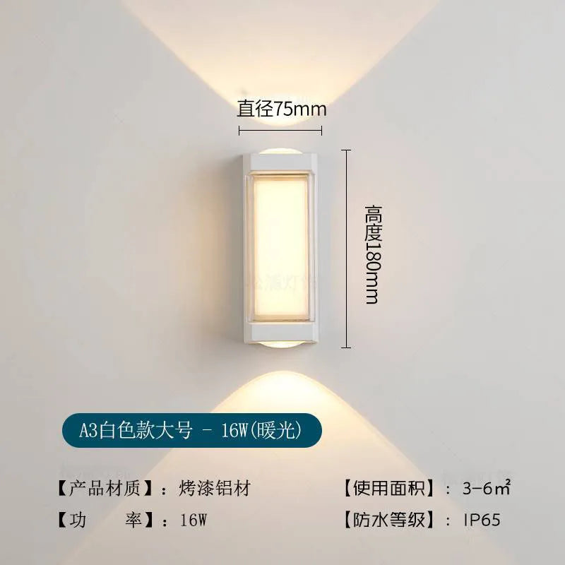 applique murale moderne led extérieure étanche pour jardin et couloir