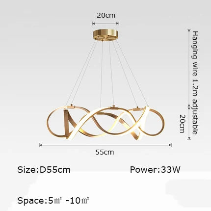 Lustre LED suspendue moderne style europe du nord