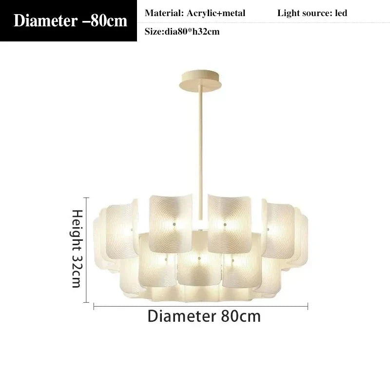2024 LED Chandeliers Fingerprint Chandelier, Silent Style Eye Protection Living Room Bedroom Luxury Chandelier Home Decoration