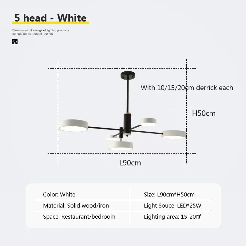 lustre à led nordique pour décoration intérieure moderne