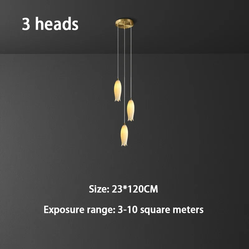 lustre en céramique tulipe pour lampe suspension led rotation duplex