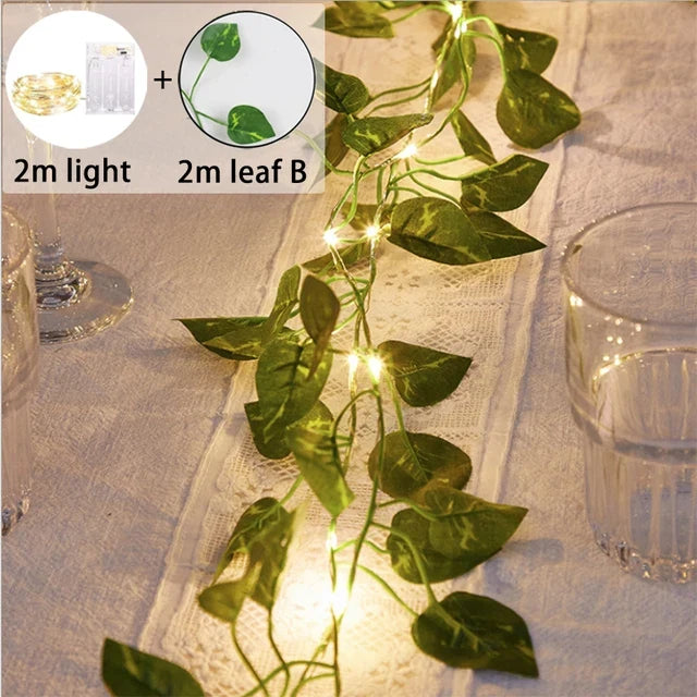 guirlande lumineuse led feuilles d'érable pour décoration de Noël