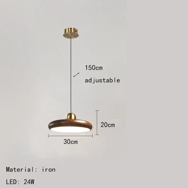 lustre en fer imitation grain de bois luminaires suspendus variables