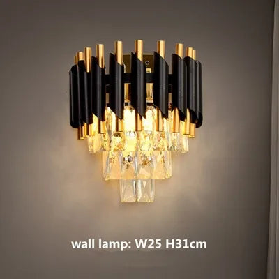 lustre moderne de luxe en cristal k9 led suspendu