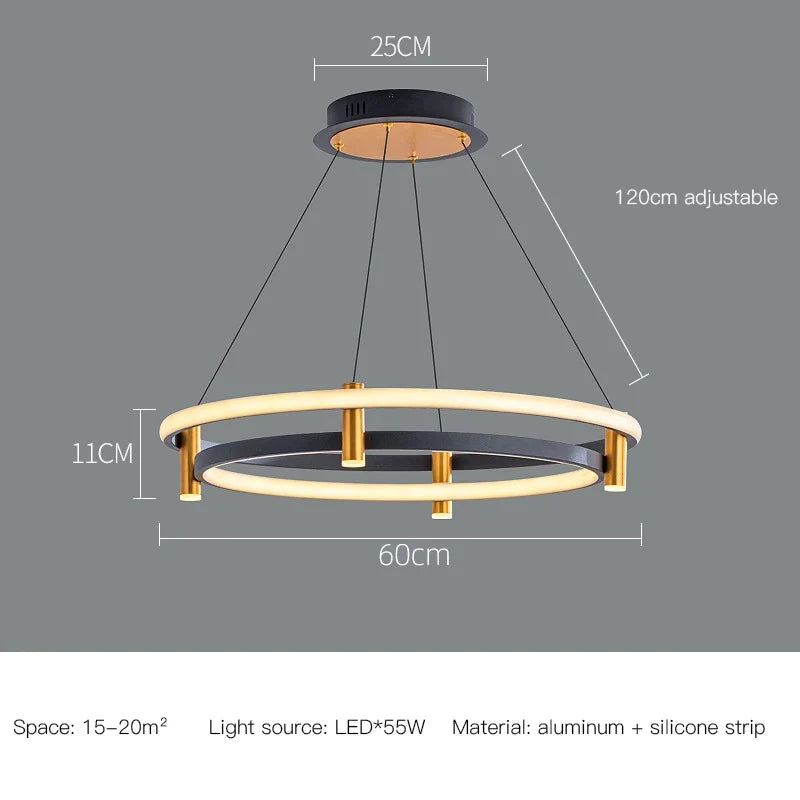 lustre led nordique anneau décoratif pour maison