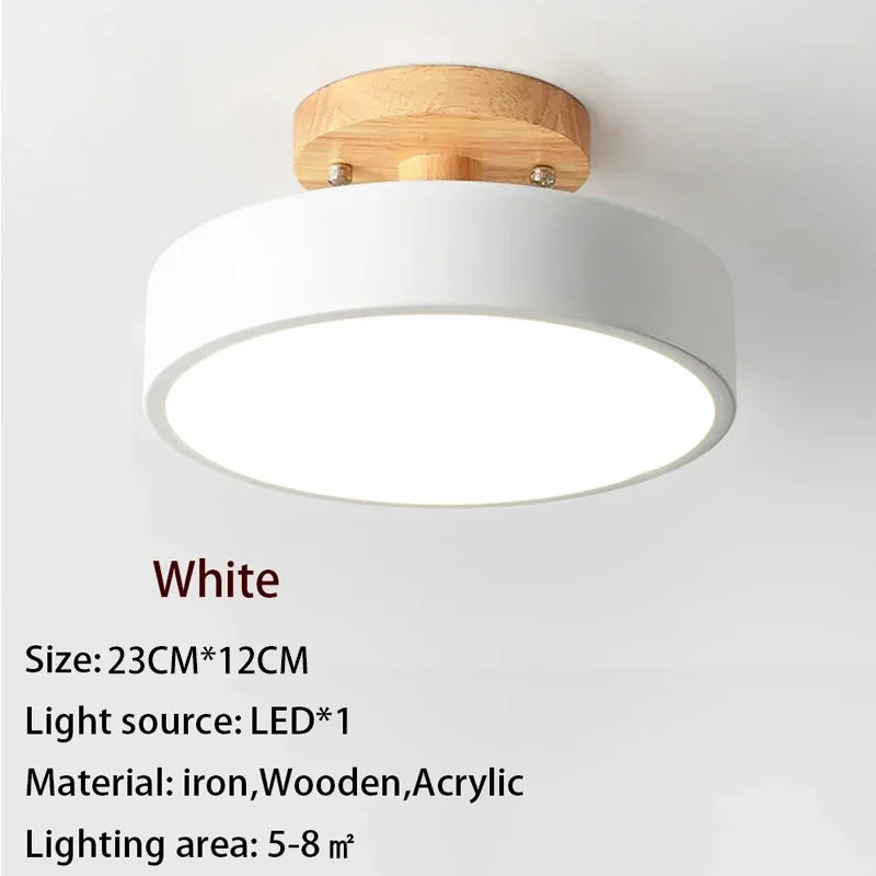 plafonnier LED en bois design nordique pour intérieur élégant
