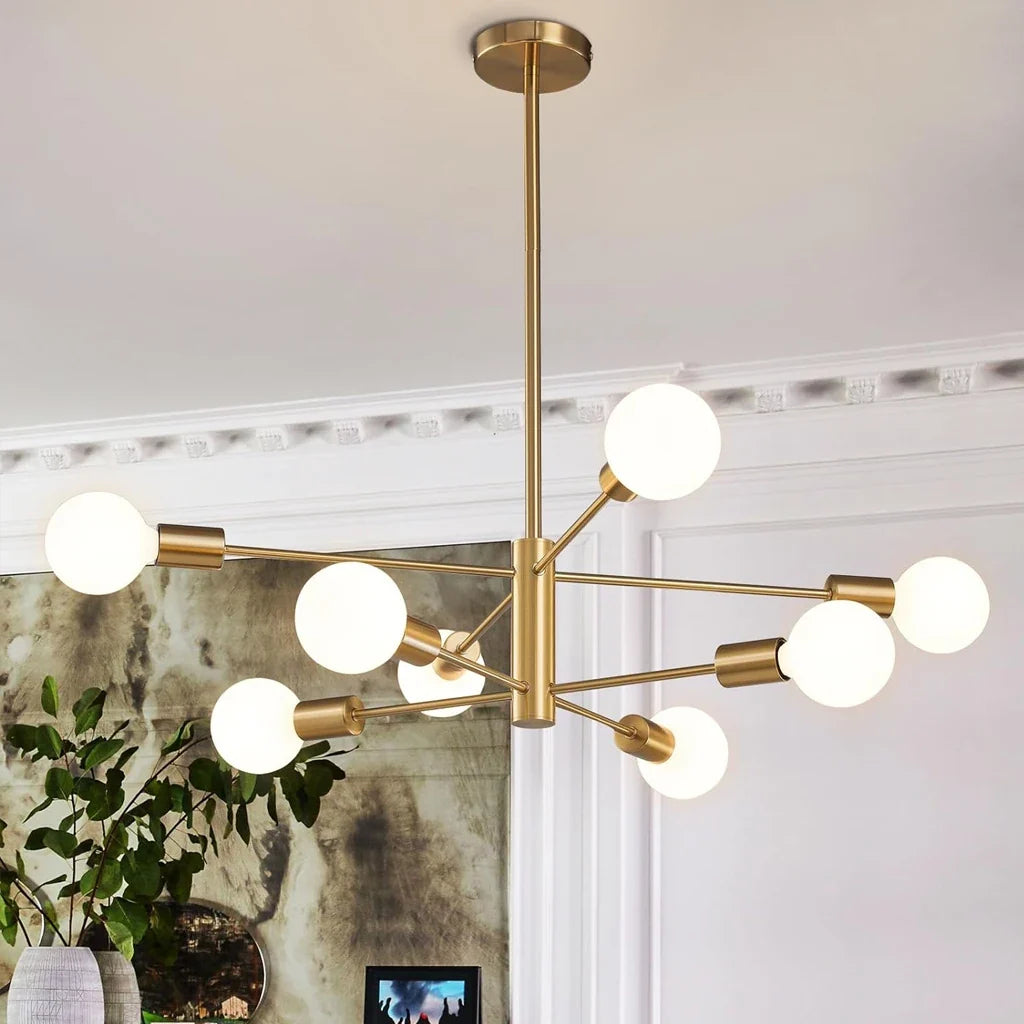 lustre moderne spoutnik lampe suspendue satellite 2/4/8 têtes décoration