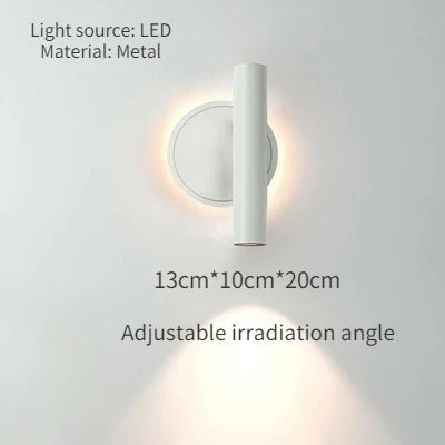 applique murale moderne minimaliste double source lumineuse rotative